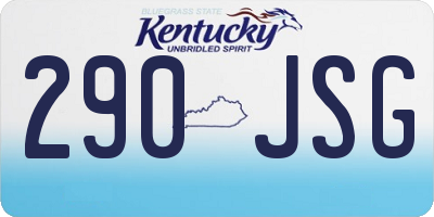 KY license plate 290JSG
