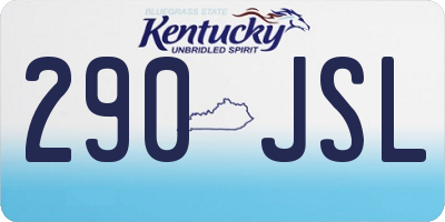 KY license plate 290JSL