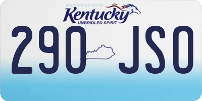 KY license plate 290JSO