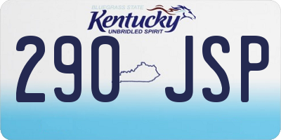 KY license plate 290JSP