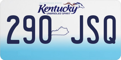 KY license plate 290JSQ