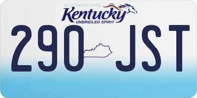 KY license plate 290JST