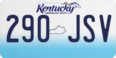 KY license plate 290JSV