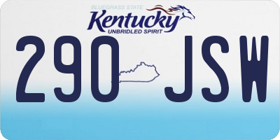 KY license plate 290JSW
