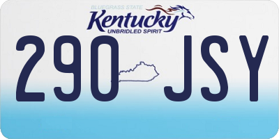 KY license plate 290JSY