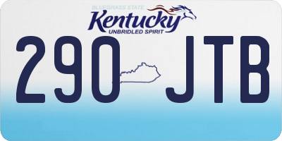KY license plate 290JTB