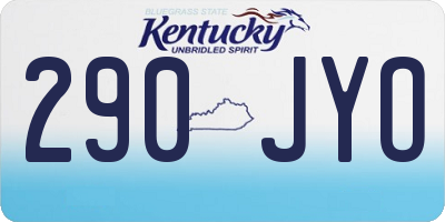 KY license plate 290JYO