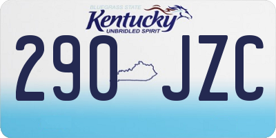 KY license plate 290JZC
