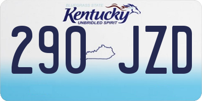 KY license plate 290JZD