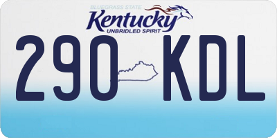 KY license plate 290KDL