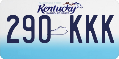 KY license plate 290KKK