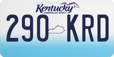 KY license plate 290KRD