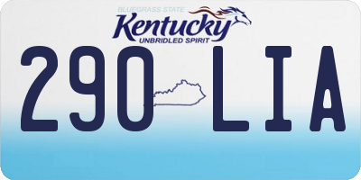 KY license plate 290LIA