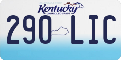 KY license plate 290LIC