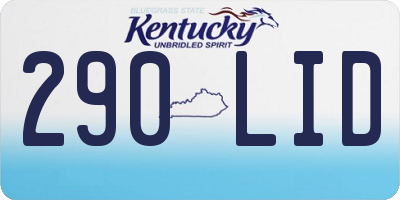 KY license plate 290LID