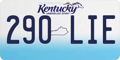 KY license plate 290LIE