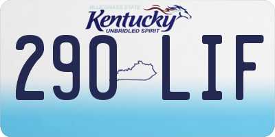 KY license plate 290LIF