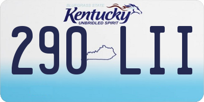 KY license plate 290LII