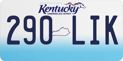 KY license plate 290LIK