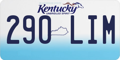 KY license plate 290LIM