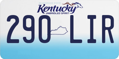 KY license plate 290LIR