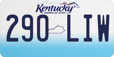 KY license plate 290LIW