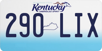 KY license plate 290LIX