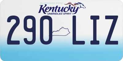 KY license plate 290LIZ