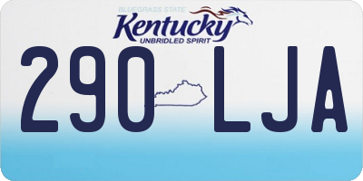 KY license plate 290LJA