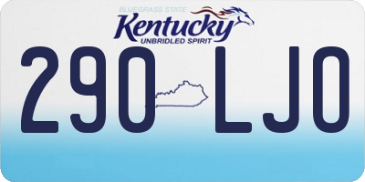 KY license plate 290LJO