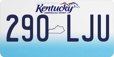 KY license plate 290LJU