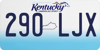 KY license plate 290LJX