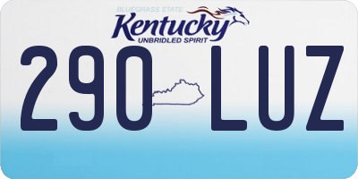 KY license plate 290LUZ