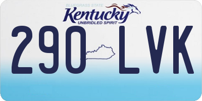KY license plate 290LVK
