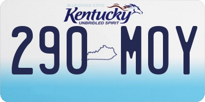 KY license plate 290MOY