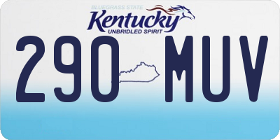 KY license plate 290MUV