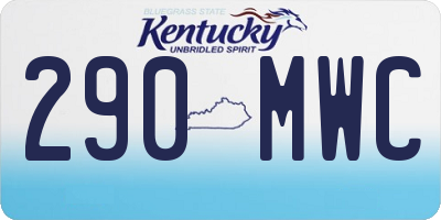 KY license plate 290MWC