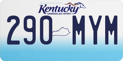 KY license plate 290MYM