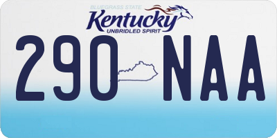 KY license plate 290NAA