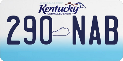 KY license plate 290NAB