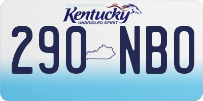 KY license plate 290NBO