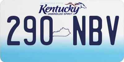 KY license plate 290NBV