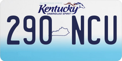 KY license plate 290NCU