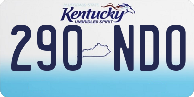 KY license plate 290NDO