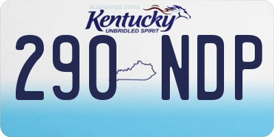 KY license plate 290NDP