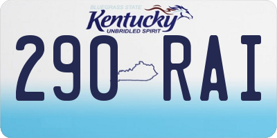 KY license plate 290RAI