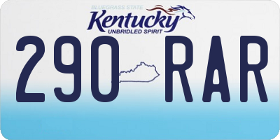 KY license plate 290RAR