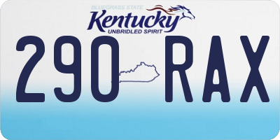 KY license plate 290RAX