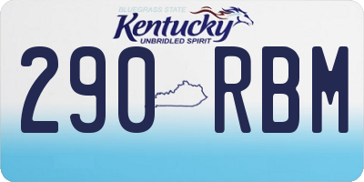 KY license plate 290RBM