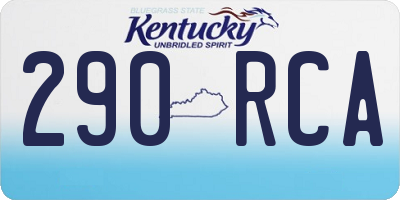 KY license plate 290RCA